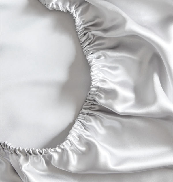 22MM Mulberry Silk Fitted Sheet-Silver